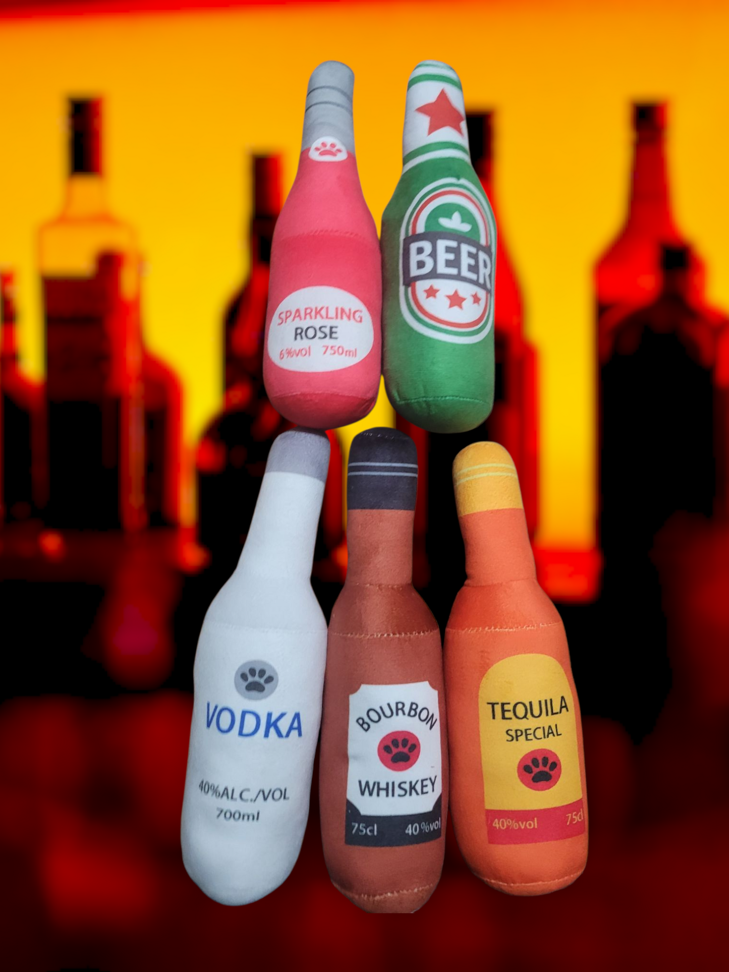 Alcohol Squeaky Toys (Bottles)